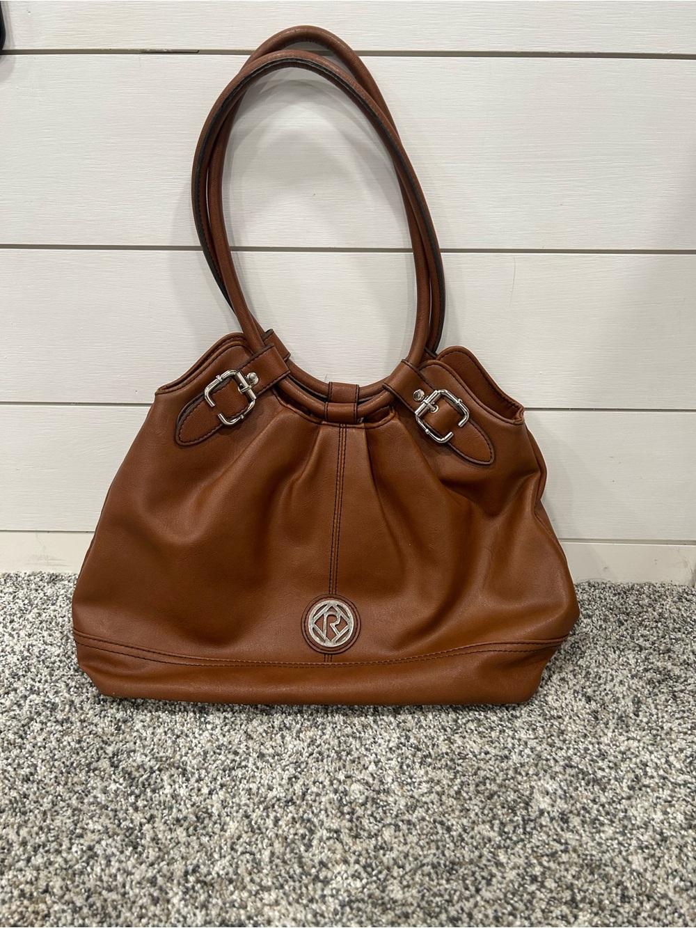 Relic Cognac Brown Leather Shoulder Bag